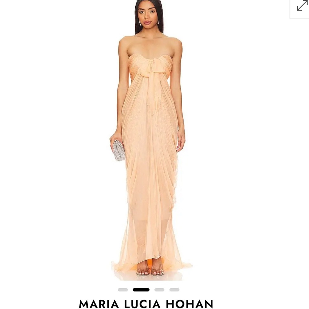 NWT-MARIA LUCIA HOHAN-Lyna Gown in Orange Peach